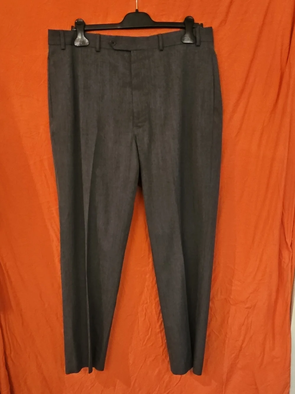 Brooks Brothers 346 Men's 37x32 Gray 100% Wool Flat Front Dress Pants Trousers